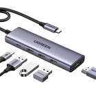 Концентратор Ugreen USB-C to HDMI + 3xUSB 3.0 + PD CM511 gray (15596) U1107243