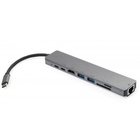 Концентратор Vinga Type-C to 4K HDMI+2*USB3.0+GigabitLAN+SD+2*PD aluminium (VCPATC2U3CRLNHIPDGR) U0369816