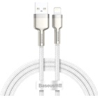 Дата кабель USB 2.0 AM to Lightning 2.0m Cafule Series Metal 2.4A White Baseus (CALJK-B02) U1062278