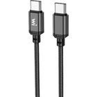Дата кабель USB-C to USB-C 1.0m 60W nylon black Wibrand (WI.DC/CO1B-CC) U1199707