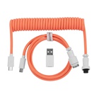 Дата кабель USB-C + USB A to USB-C 1.36m Coiled Aviator orange Keychron (CAB14_KEYCHRON) U1073965