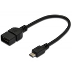 Дата кабель USB 2.0 AF to Micro 5P OTG 0.2m DIGITUS (AK-300309-002-S) U0125428