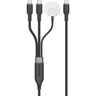 Дата кабель USB-C to 2xUSB-C 100W + Apple Watch 5W 1.4m FUSION-CCW black Promate (fusion-ccw.black) U1071057