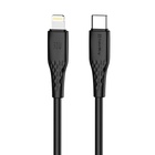 Дата кабель USB-C to Lightning 2.0m PD30W textured PVC black ColorWay (CW-CBPDCL095-BK) U1170563
