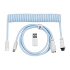 Дата кабель USB-C + USB A to USB-C 1.36m Coiled Aviator blue Keychron (CAB19_KEYCHRON) U1073967