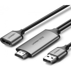 Кабель мультимедійний USB to HDMI 1.5m gray Ugreen (50291) U1138940
