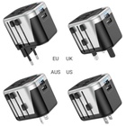 Мережевий фільтр живлення HOCO AC5 1 роз, 2 USB, 1,5м, Black/Gray (AC5ABG) U1195570