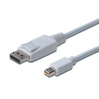 Кабель мультимедийный miniDisplayPort to DisplayPort 1.0m DIGITUS (AK-340102-010-W) U0037361