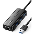 Концентратор Ugreen USB 3.1 Type-A to 3хUSB 3.0 + RJ45 1000M Ethernet black (20265) U0855206