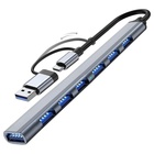 Концентратор Dynamode USB-C + UAB-A to 1xUSB 3.0 + 6xUSB 2.0 gray (DM-UH-701AC) U1180866
