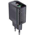 Зарядний пристрій Acefast A78 1xUSB-C PD20W + 1xUSB-A GaN Black (6974316283256) U1067470