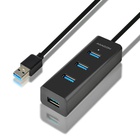 Концентратор AXAGON USB 3.1 to 4xUSB 3.0 1.2m + cable USB to Micro 5P black (HUE-S2BL) U1124320