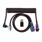 Дата кабель USB-C + USB A to USB-C 1.08m Premium Coiled Aviator black Keychron (CAB7_KEYCHRON) U1073961