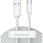 Дата кабель USB 2.0 AM to USB-C Simple WisdomKit (2PCS) 1.5m 5A white Baseus (TZCATZJ-02) U1064244
