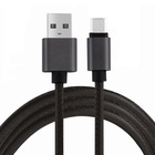 Дата кабель USB 2.0 AM to Micro 5P 1m pu leather black Vinga (VCPDCMLS1BK) U0311031