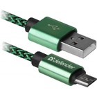 Дата кабель USB 2.0 AM to Micro 5P 1.0m USB08-03T green Defender (87804) U0419250