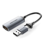 Перехідник USB-C + USB-A to HDMI M 0.1m video capture gray Vention (ACWHA) U1125454