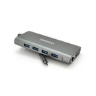 Концентратор VEGGIEG USB-C 7-in-1 USB-C + 3xUSB 3.0 + HDMI + 3.5mm + SD/TF + RJ45 0.1m silver (TC11-S) U1099708