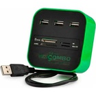 Концентратор Voltronic USB 2.0 to 3xUSB 2.0 + SD/MMC/TF/M2 green/black (CUB3-GB) U1099474