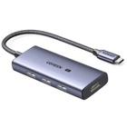 Концентратор Ugreen USB-C 4-in-1 3xUSB 3.0 + HDMI CM500 gray (50629) U1107241