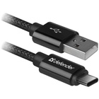Дата кабель USB 2.0 AM to Type-C 1.0m USB09-03T PRO Black Defender (87814) U0430566