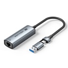Перехідник USB-C + USB-A to RJ45 Ethernet 2500Mbps gray Vention (CFUHB) U1179440
