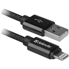 Дата кабель USB 2.0 AM to Lightning 1.0m ACH01-03T PRO Black Defender (87808) U0419242