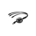 Дата кабель USB 2.0 AM to 2xUSB-C + Lightning 1.0m 3.5A retractable Vention (TRJBBE) U1125667