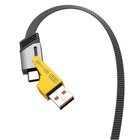 Дата кабель USB 2.0 AM to USB-C + USB 2.0 AM to Lightning 1.0m 60W black XO (NB283_4-in-1_Black) U1105116