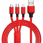 Дата кабель USB 2.0 AM to Lightning + Micro 5P + Type-C 1.2m red XoKo (SC-330-RD) U0454479