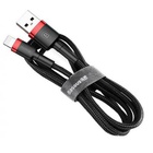 Дата кабель USB 2.0 AM to Lightning 0.5m Cafule 2.4A red+black Baseus (CALKLF-A19) U0401586