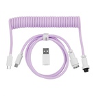 Дата кабель USB-C + USB A to USB-C 1.36m Coiled Aviator purple Keychron (CAB17_KEYCHRON) U1073968