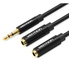 Кабель мультимедійний 3.5mm M to 2x3.5mm F 0.3m black Vention (BBWBY) U1179421