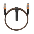 Дата кабель USB-C to USB-C 0.75m v3.2 240W Rugged double braided nylon black+orange UAG (9B4415114097) U1073976