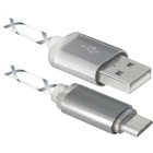 Дата кабель Defender USB08-03LT USB - Micro USB, GrayLED backlight, 1m (87554) U0248089