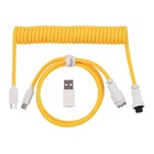 Дата кабель USB-C + USB A to USB-C 1.36m Coiled Aviator yellow Keychron (CAB16_KEYCHRON) U1073963