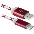 Дата кабель Defender USB08-03LT USB - Micro USB, RedLED backlight, 1m (87556) U0248091