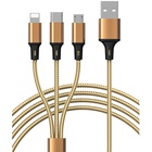 Дата кабель USB 2.0 AM to Lightning + Micro 5P + Type-C Azeada PD-B92th Gold Proda (PD-B92th-GD) U0823336