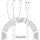 Дата кабель USB 2.0 AM to Lightning + Micro 5P + USB-C 1.5m 3.5A white Baseus (CAMLTYS-02) U1106578