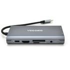 Концентратор VEGGIEG USB-C 7-in-1 USB-C + 3xUSB 3.0 + HDMI + VGA + SD/TF + RJ45 0.1m silver (TC10-U) U1099707