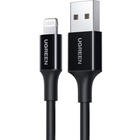 Дата кабель USB 2.0 AM to Lightning 2.0m US155 2.4A, Nickel Plating ABS Shell Black Ugreen (80823) U0763994
