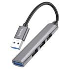 Концентратор HOCO USB to USB 3.0 + 3xUSB 2.0 metal gray (6931474765468) U1088820