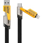 Дата кабель USB-C + USB-A to Lightning+USB-C 1.0m 65W X207 black WUW (6972573336524) U1067674