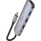 Концентратор HOCO USB-C to HDMI+USB3.0+2xUSB2.0+PD HB27 Metal Gray (6931474769329) U1064709