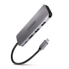 Концентратор AXAGON USB-C to 2xUSBA + HDMI + SD/microSD + USB-C PD 100W 0.2m grey (HMC-5) U1124556