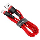 Дата кабель USB 2.0 AM to Lightning 1.0m Cafule 2.4A red+red Baseus (CALKLF-B09) U0401591