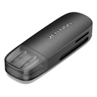 Зчитувач флеш-карт Vention USB 3.0 to SD+TF Black Dual Drive Letter (CLGB0) U1125534