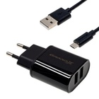 Зарядное устройство Grand-X CH-15T 5V 2,1A USB Black + cable USB -> Type C, Cu, 4A, TPE (CH-15T) U0424501
