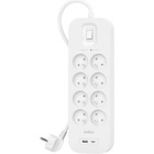 Мережевий фільтр живлення Belkin 8хТипE, 16А, USB-A/USB-C 18Вт, 2м (SRB003CA2M) U1176999