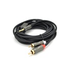 Кабель мультимедійний 3.5mm M to 2xRCA M 5.0m black VEGGIEG (YT-AR2-5) U1096046